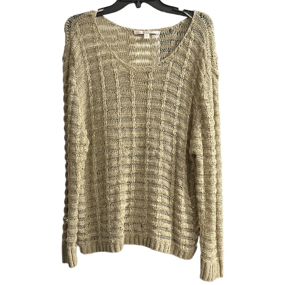 Lauren Conrad Taupe Shimmer Knit Pullover Sweater